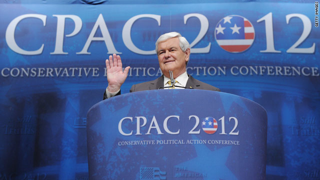 Gingrich aims for anti-establishment tone in CPAC speech