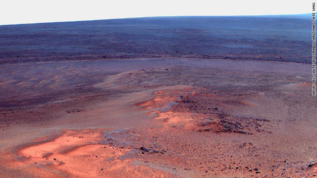 Opportunity's Eighth Anniversary View From 'Greeley Haven' (False Color)