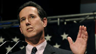 Mud gun helps Santorum