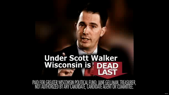 Walker hit by first ad in recall election