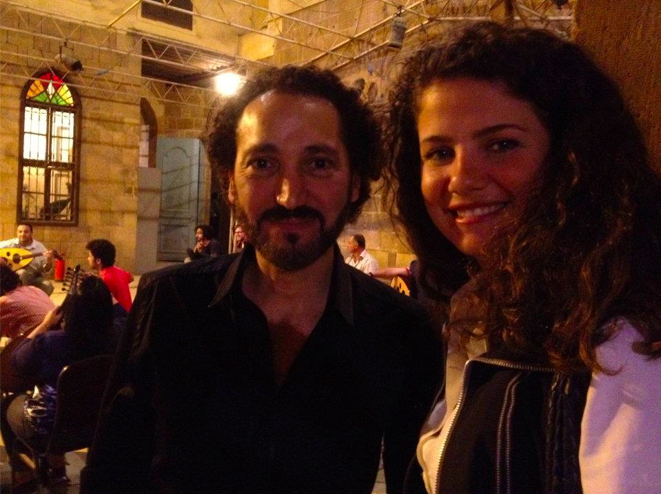 Rima Maktabi with renowned Iraqi oud aficionado Naseer Shamma at his music school in Cairo.