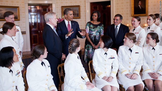 Women submariners at the White House