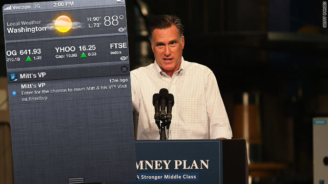 Panic! Romney VP app sends tease