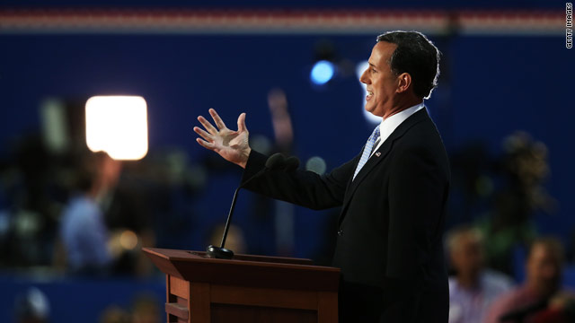 Santorum offers high profile praise of Romney