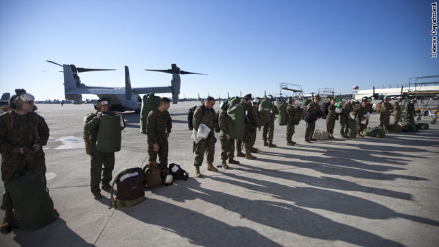 Military flies power trucks, crews to states hard-hit by Sandy