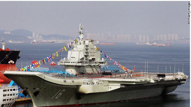 China lands first jet on aircraft carrier
