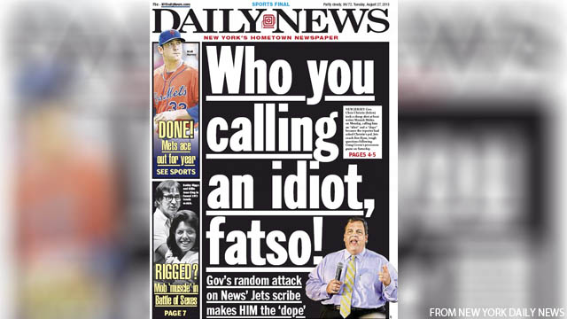 Newspaper fires back after Christie unleashes on reporter