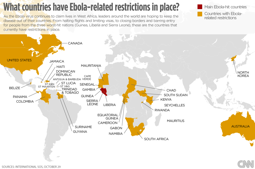 Ebola virus Countries with travel restrictions in place CNN