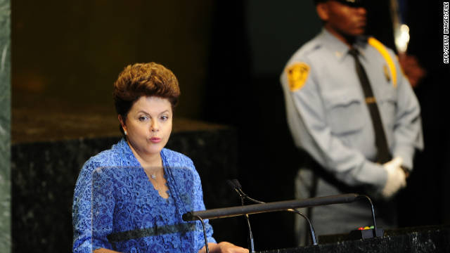Brazilian President Dilma Rousseff at the United Nations headquarters in New York, September 21, 2011.