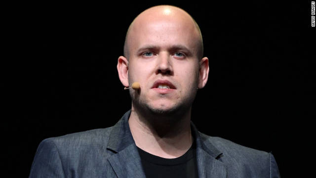 Spotify CEO Daniel Ek at Facebook's event last week. Spotify is one of several music-streaming sites partnering with Facebook.