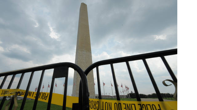 Four cracks in the monument marble were first found after a earthquake rocked the nation's capital last month.