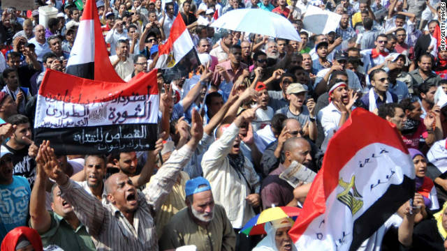 Egyptian protesters in Cairo's Tahrir Square in September, to express anger over the military rulers' handling of the transition. 