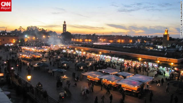 Jessie Faller-Parrett snapped a shot of this view at dusk. "The square in Marrakech is a fascinating spot, day or night, complete with food vendors, snake charmers and performers. Found a spot on a balcony, drank mint tea and watched the day-to-night transition for nearly four hours -- what a scene!"