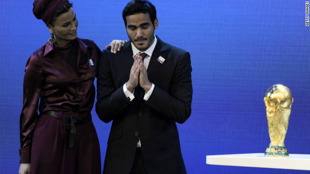 The winning bids for the 2018 and 2022 World Cup finals are announced. Russia wins the bid to host the 2018 tournament, with England garnering just two votes despite a last minute meet-and-greet blitz involving UK Prime Minister David Cameron, David Beckham and Prince William. But the big shock came when Blatter announced that Qatar would host the 2022 World Cup.