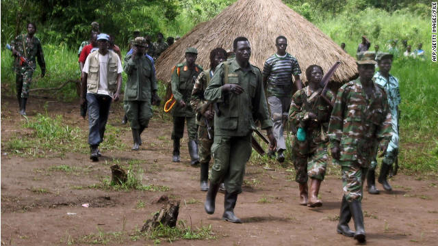 In 2008, dozens of Lord's Resistance Army fighters emerge from the southern Sudan's border.