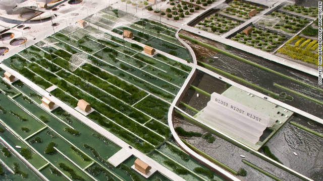 Growing the food on site will remove the need for packaging and long-haul transportation. The park's architects hope that this will to cut the carbon emissions typically associated with food production. 