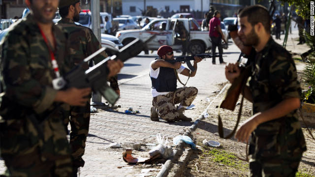 National Transitional Council fighters in Abu Salim, Libya, after a gun battle erupted on Friday.