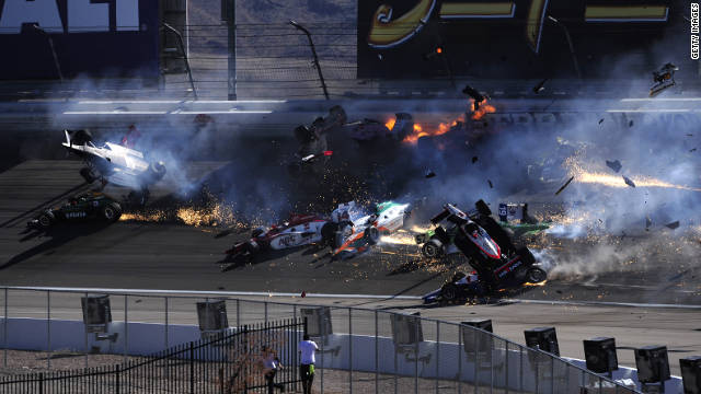The race was stopped and the remaining drivers, visibly emotional after emerging from a meeting with IndyCar officials, will do a five-lap salute in Wheldon's honor.