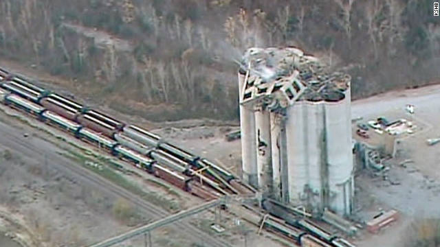 Authorities are investigating the cause of a grain elevator explosion in Atchison, Kansas, on Saturday night.