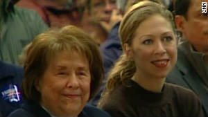 Dorothy Rodham is shown with granddaughter Chelsea Clinton at a campaign event for Hillary Clinton in 2008.