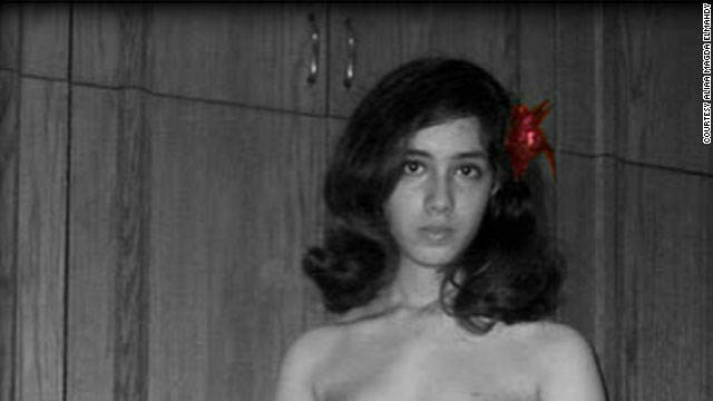 A crop of the nude photo of Aliaa Magda Elmahdy posted on Twitter and on her blog.