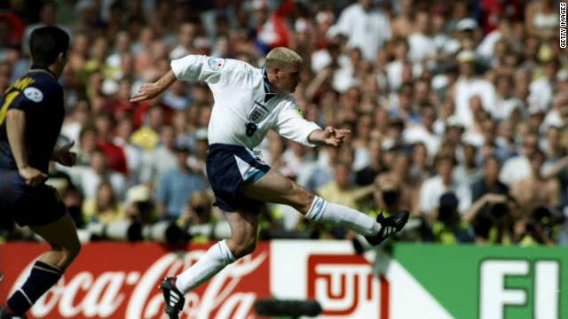 "Football's Coming Home" sang the England fans during Euro 1996, as the hosts reached the semifinals on a wave of euphoria. The highlight of their run was a superb individual strike by talented midfielder Paul Gascoigne, as old rivals Scotland were beaten 2-0 on a baking hot day at Wembley Stadium. Sadly for England, eventual winners Germany defeated them on penalties and were to adopt the "Football's Coming Home" chant their fans still sing to this day.