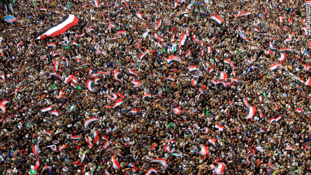Protesters fill Tahrir Square in Cairo on Friday, November 18.
