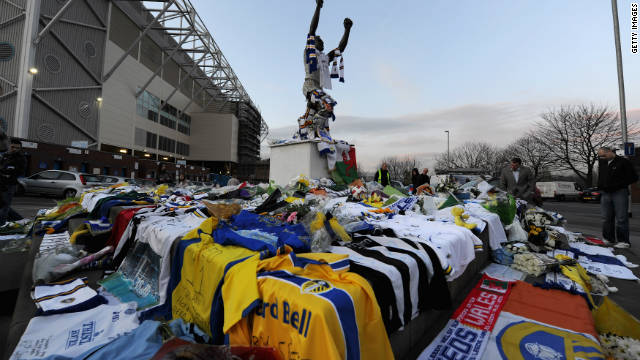 Tributes swamped Leeds United's Elland Road ground as fans struggled to take in news of his death.