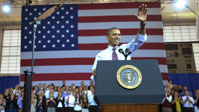 President Barack Obama makes his way onto the stage to speak on payroll tax cuts this week in Scranton, Pennsylvania. 