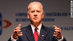 U.S. Vice President Joe Biden speaks in Istanbul on Saturday.