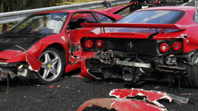 Ferrari mercedes lamborghini crash in japan #4
