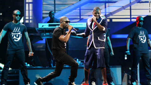 Labrinth and Tinie Tempah perform onstage in rehearsal for The Brit Awards 2011 held at The O2 Arena on February 15, 2011 in London, England.