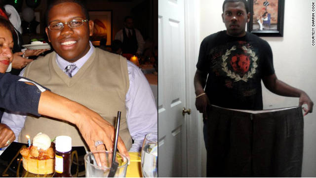 Darrin Cook dropped 175 pounds, going from a size 56 to a size 36 size pant.