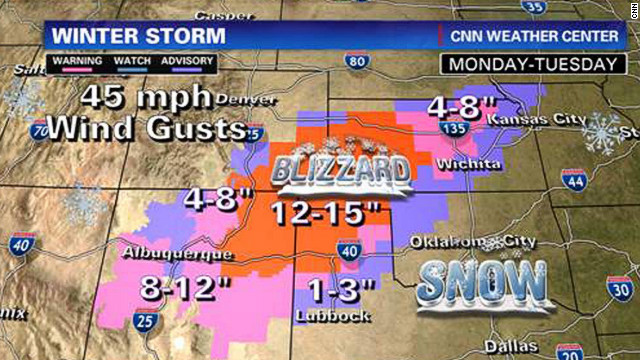 Blizzard conditions are expected to make traveling dangerous across parts of the Southwest.