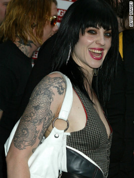 Spinnerette lead singer Brody Dalle, formerly with The Distillers, showed off her tat at the Kerrang! Awards in 2004.