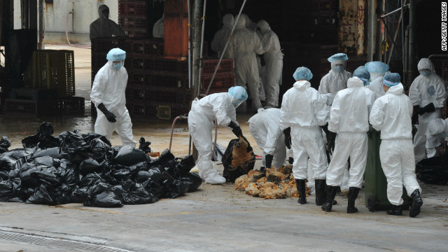 Thousands of chickens were culled following a case of avian influenza in a Hong Kong market.