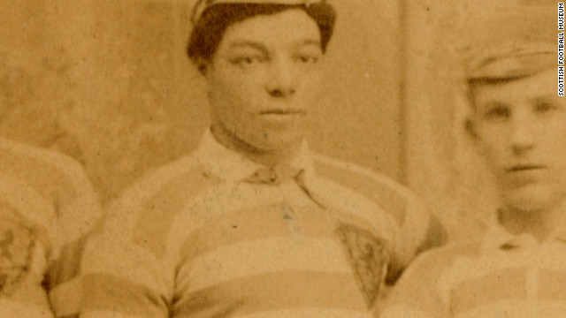 Watson is pictured here alongside his international teammates in 1882. He was a key part of the Scotland team which pioneered a short passing style of football.