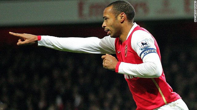 Frenchman Thierry Henry is Arsenal's all-time leading scorer with 226 goals for the club.
