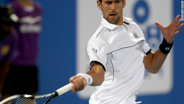 Novak Djokovic warmed up for the Australian Open with a win over Gael Monfils in Abu Dhabi.
