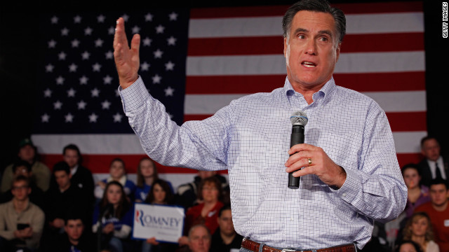 Republican presidential candidate Mitt Romney addresses a town hall meeting Wednesday in Manchester, New Hampshire.