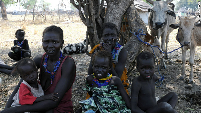 In a U.N. photo, displaced persons rest in Pibor, Jonglei state after fleeing a wave of bloody ethnic violence.
