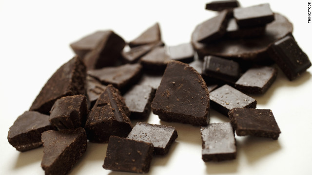 While researchers aren't positive that <a href='http://thechart.blogs.cnn.com/2012/03/26/could-eating-chocolate-make-you-thinner/ '>eating chocolate will make you thinner</a>, the heart benefits of dark chocolate have long been recognized. Antioxidants and anti-inflammatory properties may help offset the calories. And some scientists believe chocolate's caffeine could increase your metabolic rate. Still, stick to small pieces that will curb cravings without overloading your body with sugar. 