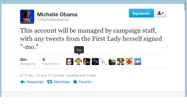 Michelle Obama se estrena en Twitter