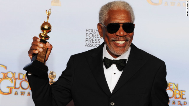 Replay: Morgan Freeman takes a bath in a casket