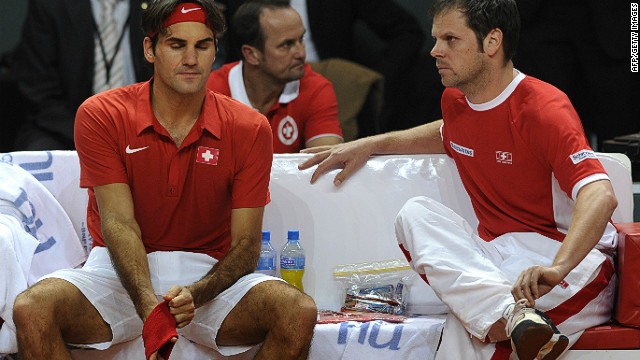 Roger Federer has endured a miserable two days losing his singles match on Friday and a doubles match on Saturday.