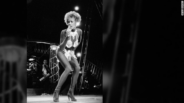 <br/>Whitney Houston performs in July 1991.