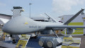 Elbit's Heron drone on display at the Singapore Airshow.