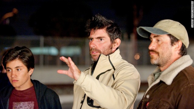 Director Chris Weitz, center, with actors from 