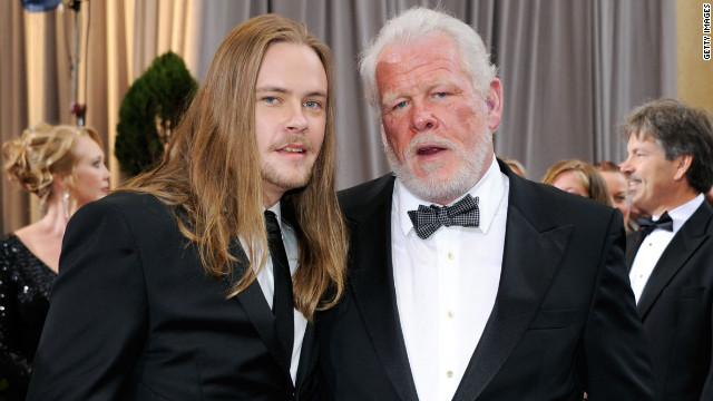 <br/>Nick Nolte, right, who was nominated for his role in "Warrior," attended the ceremony with his son, Brawley Nolte.