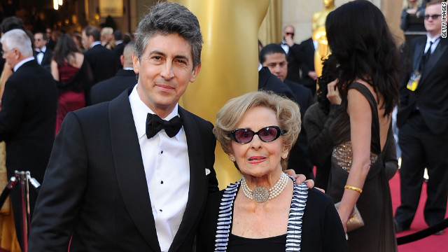 <br/>"The Descendants'" Alexander Payne, who won an Oscar for best adapted screenplay, brought his mom, Peggy Payne to the show. He acknowledged her in his acceptance speech, saying, "Thanks for letting me skip nursery school so we could go to the movies."